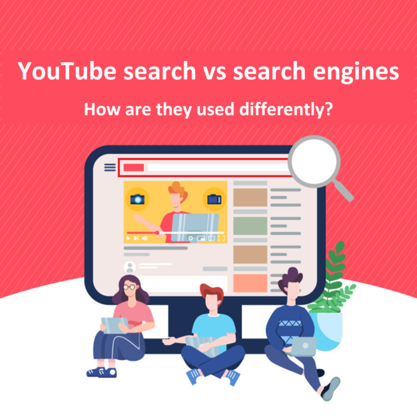 How are YouTube search and search engines used differently?