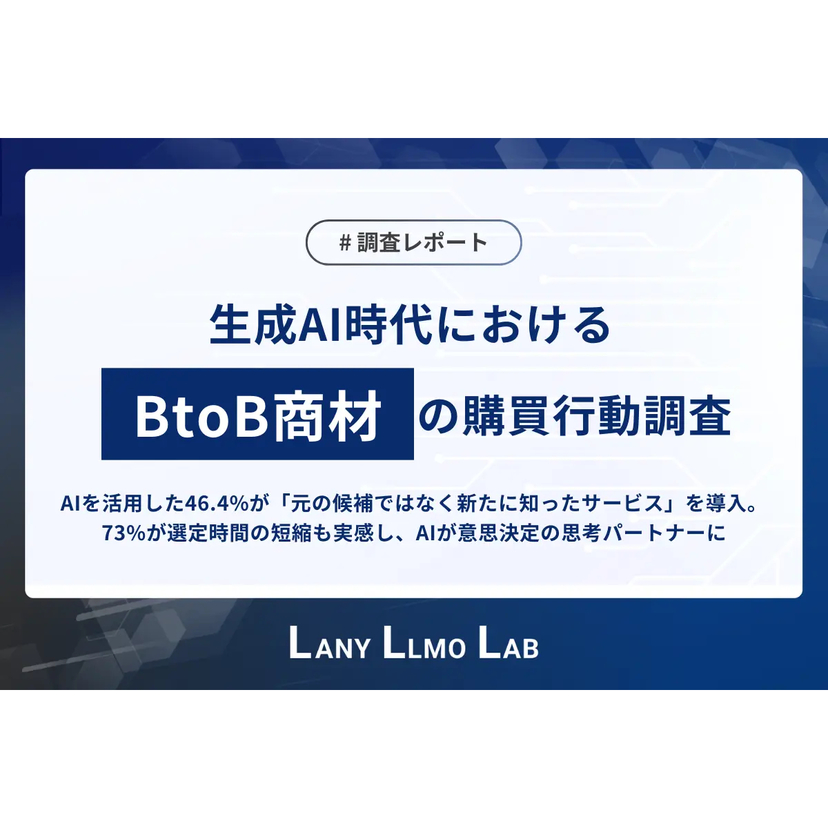 生成AIを活用してBtoB商材を検討した約5割が元の候補ではなく新たに知ったサービスを導入！7割がサービス選定時間の短縮を実感【LANY調査】