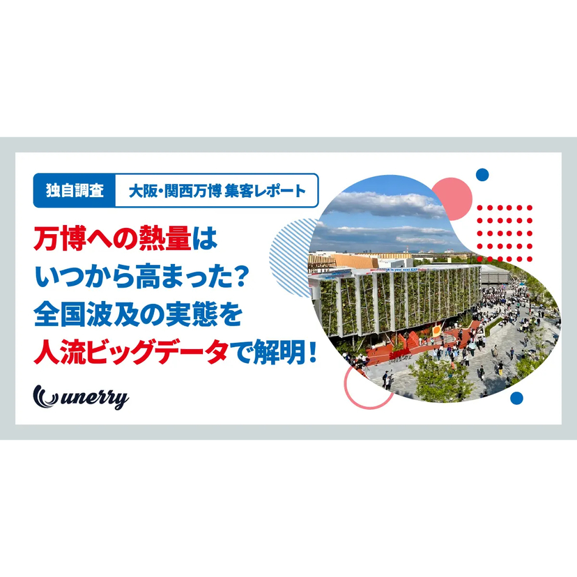 大阪・関西万博の集客を振り返るー初動熱量に「40日の地域差」。 開幕直後の「近畿集中」から全国波及【unerry調査】
