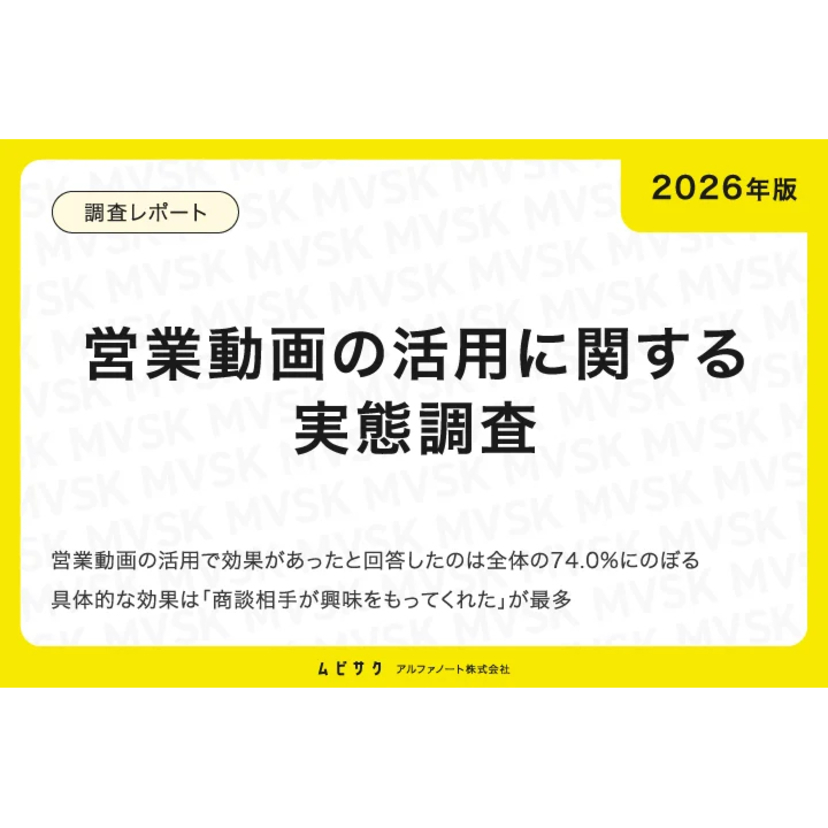 商談前に勝負は決まっている？74%が効果を実感した「営業動画」がもたらす変化【アルファノート調査】