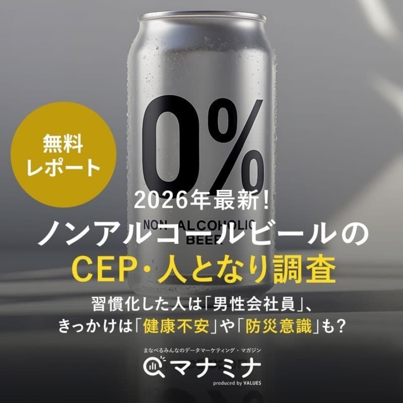 【無料レポート】2026年最新！ノンアルコールビールのCEP・人となり調査｜習慣化した人は「男性会社員」、きっかけは「健康不安」や「防災意識」も？