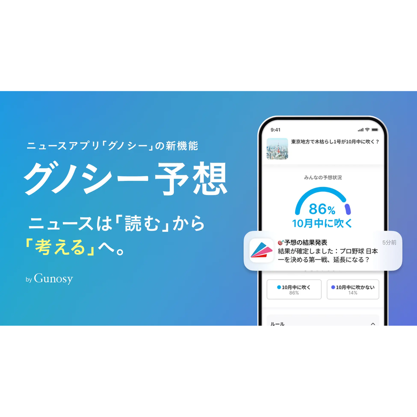 Gunosy、ニュースの「この先」を予想する新機能「グノシー予想」を提供開始