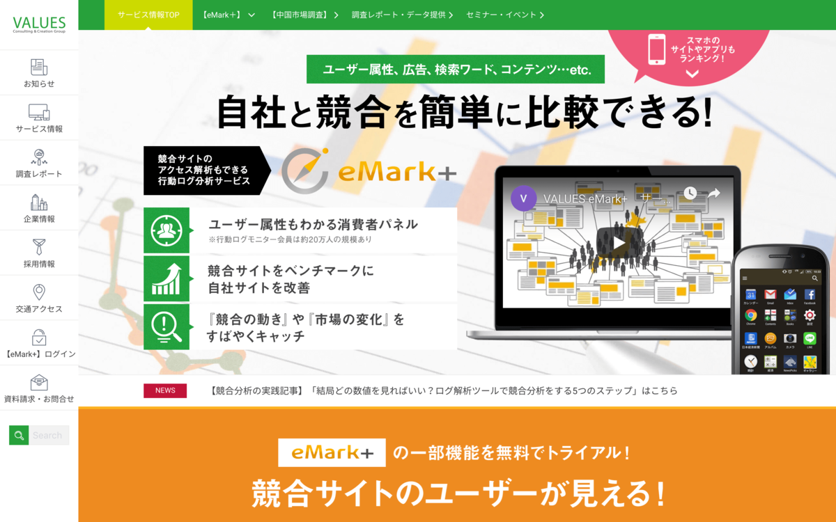 競合サイト分析もできる Emark イーマークプラス とはどんなツール マナミナ まなべるみんなのデータマーケティング マガジン